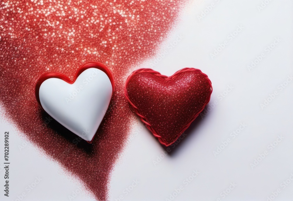 Fototapeta premium white and red heart