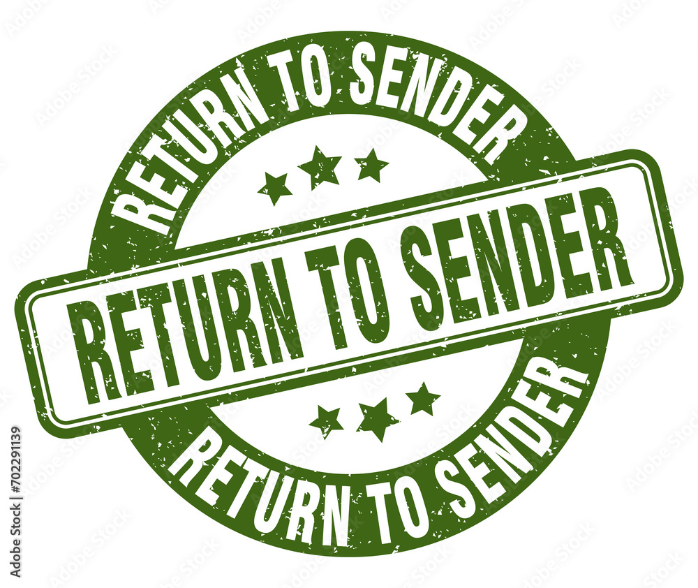 return to sender stamp. return to sender label. round grunge sign return to sender stamp. return to sender label. round grunge sign
