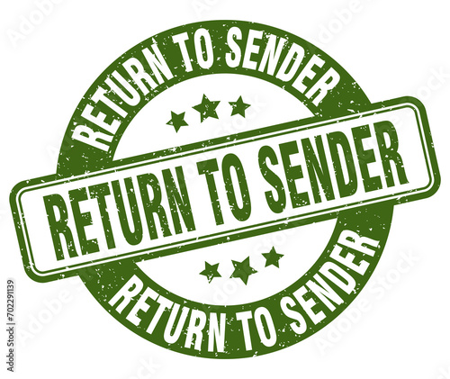 return to sender stamp. return to sender label. round grunge sign
