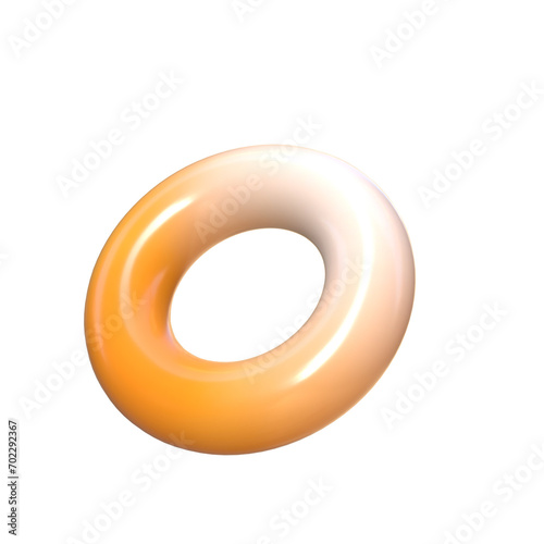 3d geometric shape, isolated 3D circle ring gradient, Playfull futuristic decorative element