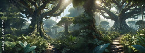 Fantasy and futurisic beautifull jungle photo