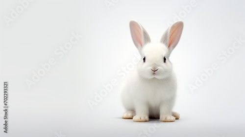 the natural beauty of an isolated rabbit, its gentle nature and adorable features creating a captivating visual against a clean white surface.