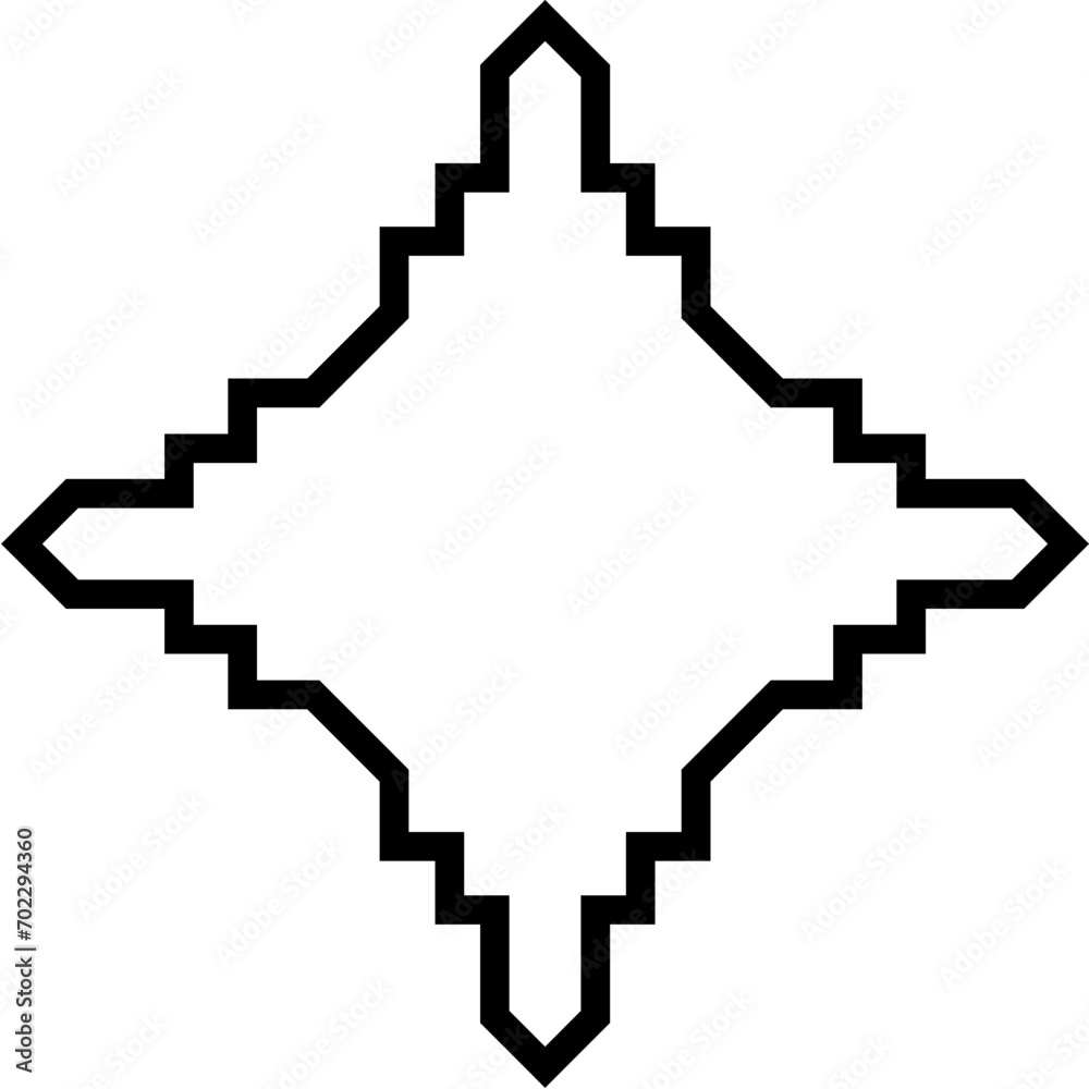 Fototapeta premium Islamic Amblem Design Bold Line Black Stroke silhouettes Design pictogram symbol visual illustration