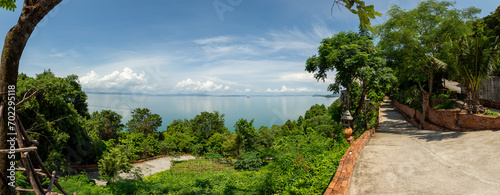 panorama turquoise sea summer and blue sky , Koh yao yai , Thailand