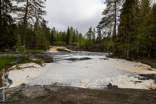 View of Ahvenkoski waterfall in Karelia