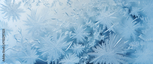 frozen window, frost on the glass, frosty window pattern 