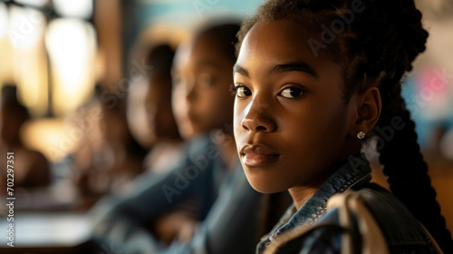 African American student in the classroom photo