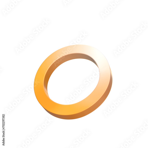 3d geometric shape, isolated 3D circle ring gradient, Playfull futuristic decorative element