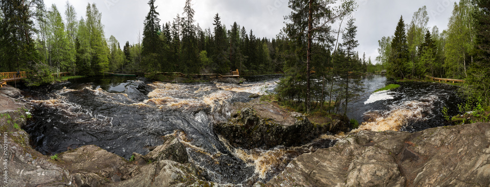 View of Ahvenkoski waterfall in Karelia View of Ahvenkoski waterfall in Karelia