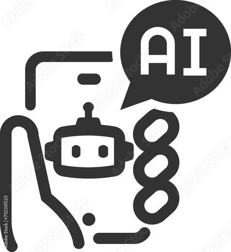 Artificial intelligence black icon