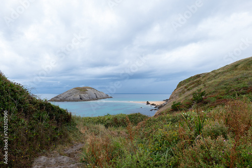 Covachos beach in Santander, Cantabria. Popular tourist destination photo