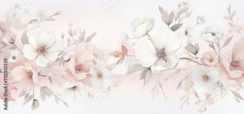 Spring blossom card wedding flower background vintage floral background illustration pink summer design watercolor