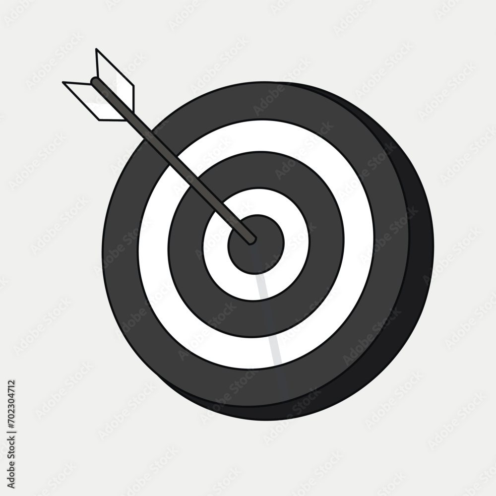 Bullseye with Arrow Hit Center Target Bullseye with Arrow Hit Center Target