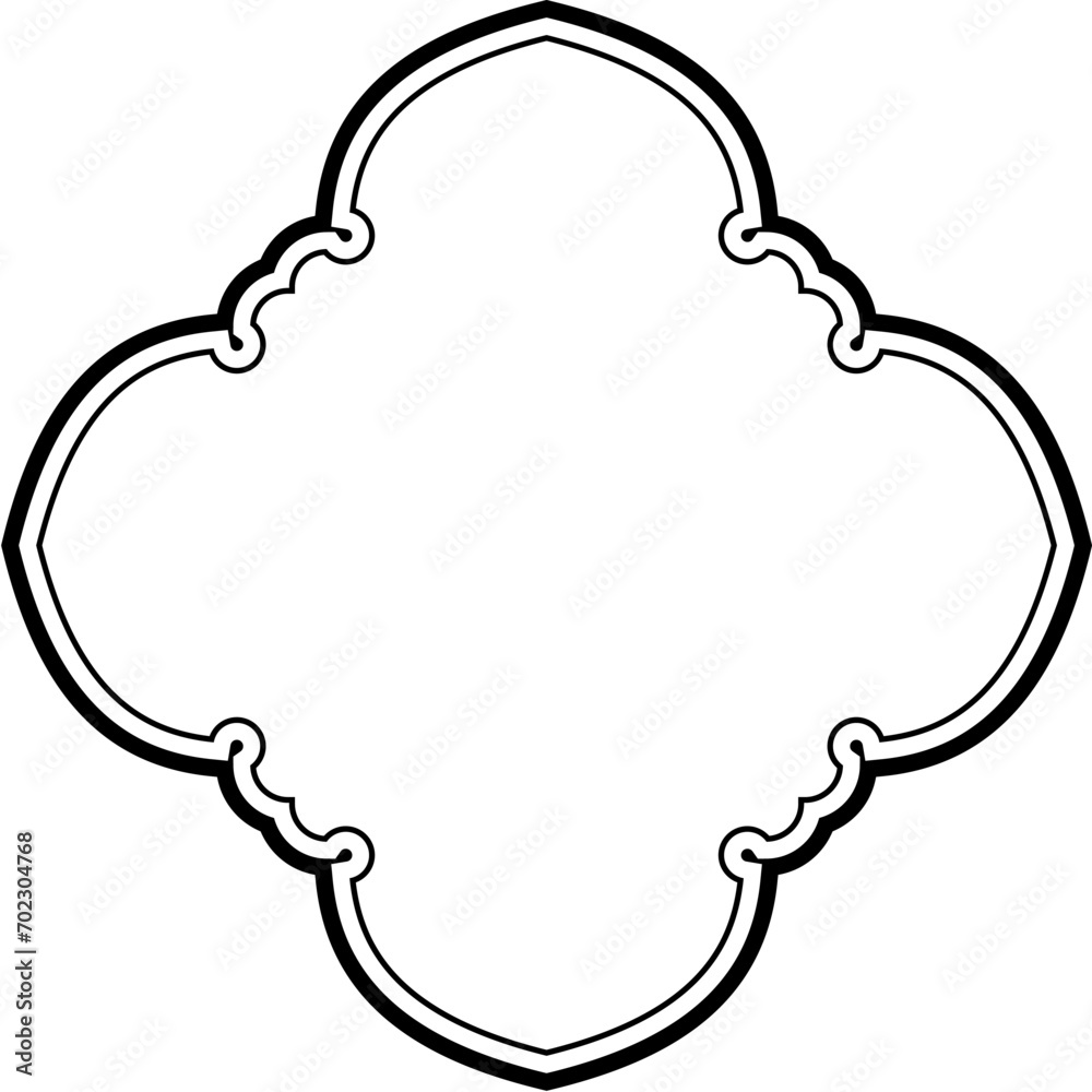 Islamic Amblem Design double lines Black Stroke silhouettes Design pictogram symbol visual illustration Islamic Amblem Design double lines Black Stroke silhouettes Design pictogram symbol visual illustration