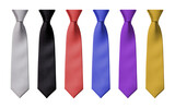 Different Color Necktie Set Isolated on Transparent Background

