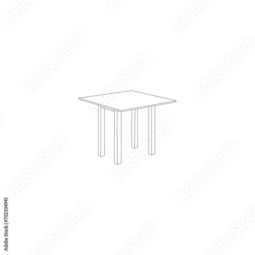 table line vector illustration  isolated on white background.Modern business workspace with office furniture.Minimal vintage style. Doodle plant vector illustration. Pure nature organic brush. Line dr