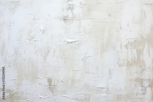 Wall texture with filler paste applied with spatula decorative white putty background. , chaotic dashes and strokes. photo