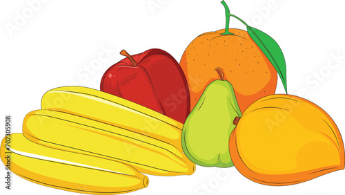 Fruits isolated on white background