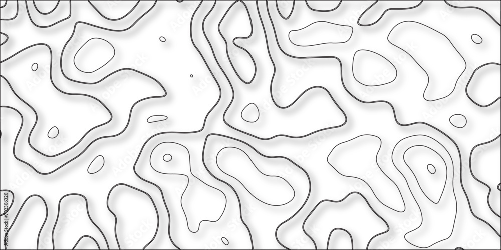 Topographic Retro topographic map Vector Patterns. Sea depth topographic landscape surface for nautical radar reading. Topography grid map. Stylized topographic contour map. Cartography mountain