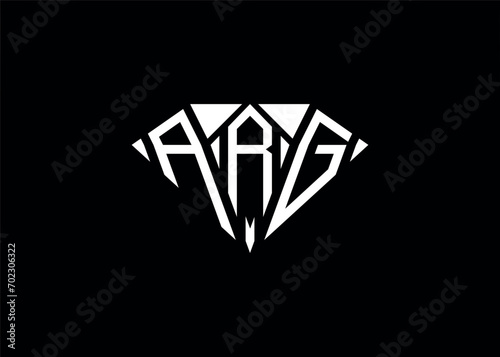 Modern letter A R G diamond shape logo And initial monogram A R G letter logo vector template