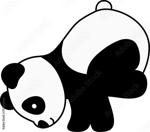 Cute Yoga Panda Flat Vector Illustration