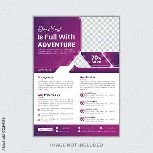 Travel flyer or poster brochure design layout. Travel flyer template for travel agency, modern travel flyer design , travel, tour, tourism flyer