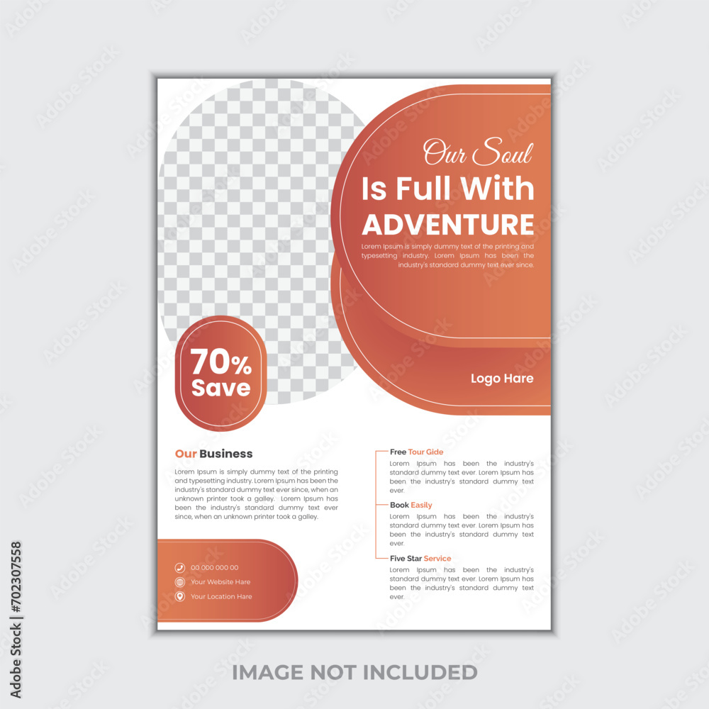 Travel flyer or poster brochure design layout. Travel flyer template for travel agency, modern travel flyer design , travel, tour, tourism flyer