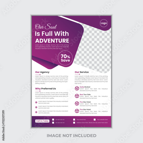 Travel flyer or poster brochure design layout. Travel flyer template for travel agency, modern travel flyer design , travel, tour, tourism flyer