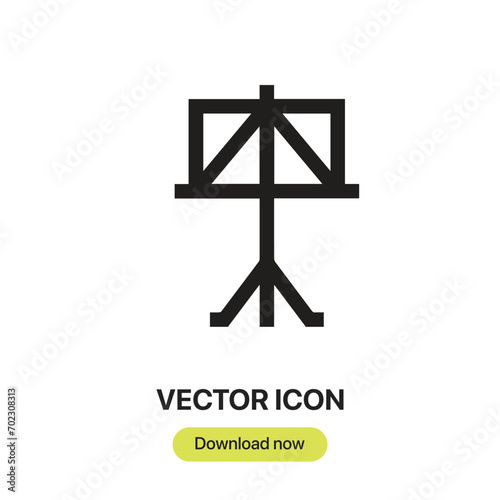 Music Stand icon vector. Linear-style sign for mobile concept and web design. Music Stand symbol illustration. Pixel vector graphics - Vector.