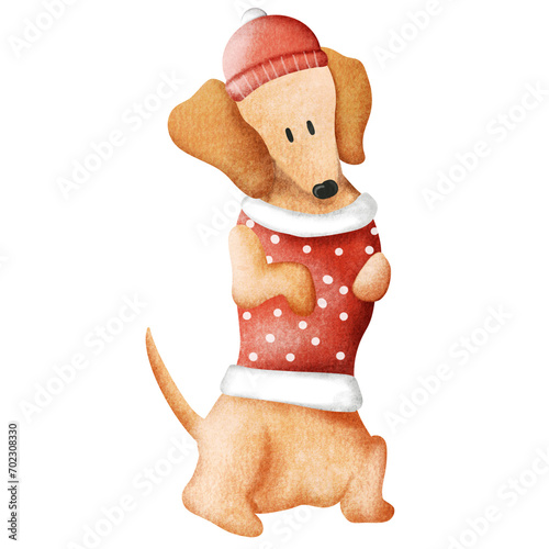 dog with christmas gift