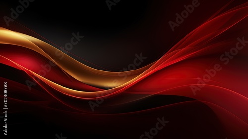 Abstract red and black wavy background with copy space for your text, ai generative