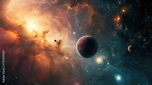 Cosmic art  science fiction wallpaper. Beauty of deep space