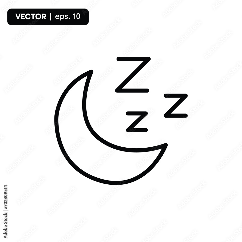 night moon icon, sign icon for bedtime. eps 10 vector night moon icon, sign icon for bedtime. eps 10 vector
