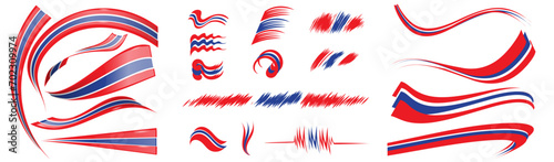 Costa Rica and Thailand set elements, vector illustration on a white background