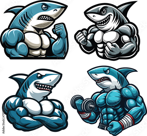 shark mascot for e sport logo