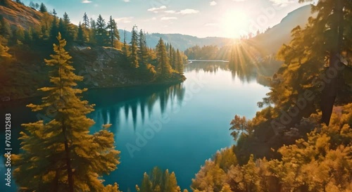lake in the forest footage photo
