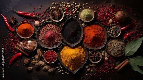 red and black pepper. spices and seasonings. seasonings for food. hot and sweet seasonings. all seasonings that exist
