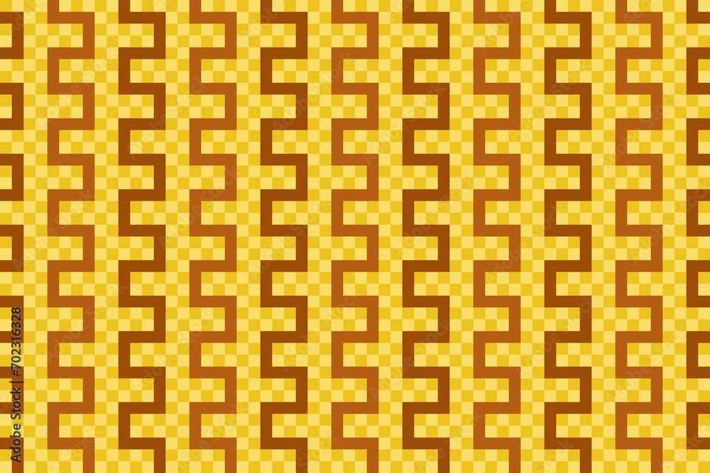 Orange lines pattern over yellow checkered pattern Orange lines pattern over yellow checkered pattern