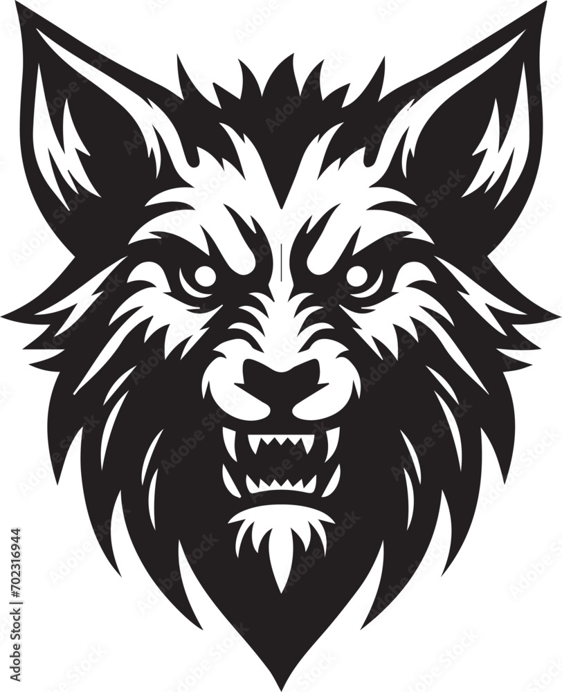Fototapeta premium Beast Wolf Aggressive Face Vector