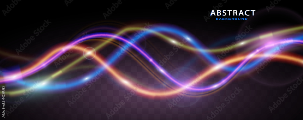 Light trails violet and blue line.Abstract background speed effect motion blur night lights.
