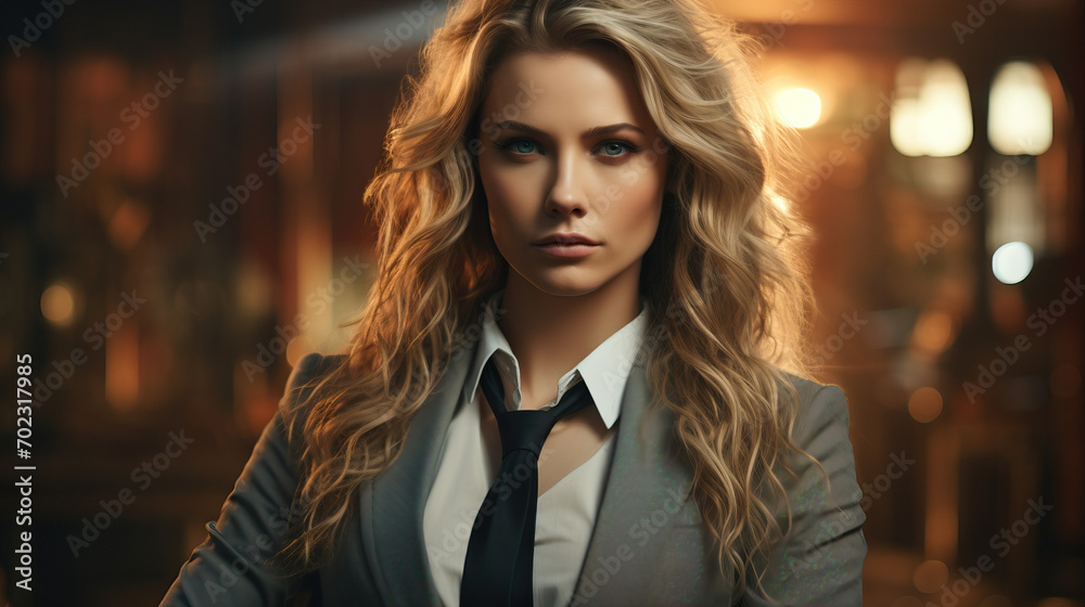 Fearless Woman in a Suit Embodying Strength and Confidence, Leading with Grace and Authority. Fearless Woman in a Suit Embodying Strength and Confidence, Leading with Grace and Authority.