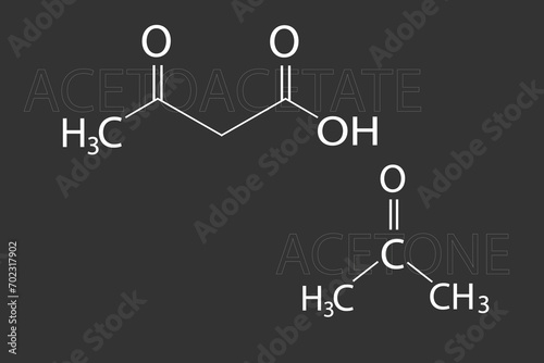 Acetoacetate or acetone molecular skeletal chemical formula