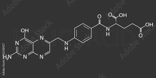Folic acid molecular skeletal chemical formula