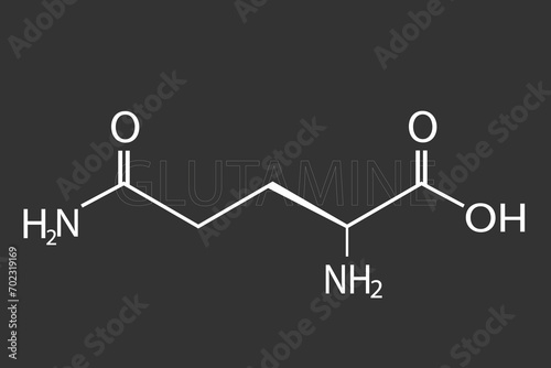 Glutamine molecular skeletal chemical formula