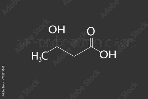 Hydroxybutyric acid molecular skeletal chemical formula