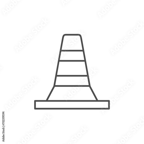 Traffic conus line outline icon