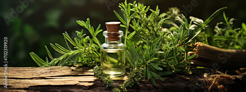 bottle, cans of essential oil extract of wormwood photo