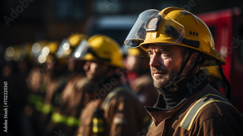 Portrait of a fireman ready to work © D-stock photo