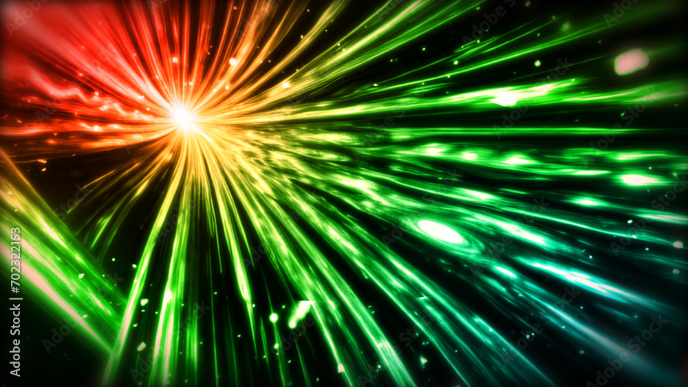 Fototapeta premium ネオン、発光、線、集中線、光線、ワープ、レーザー、光