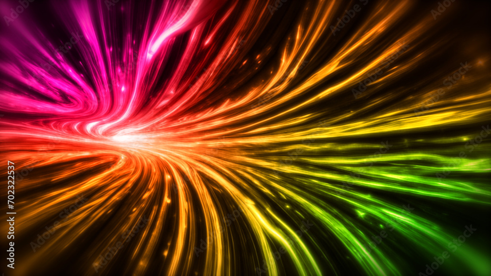 Obraz premium ネオン、発光、線、集中線、光線、ワープ、レーザー、光